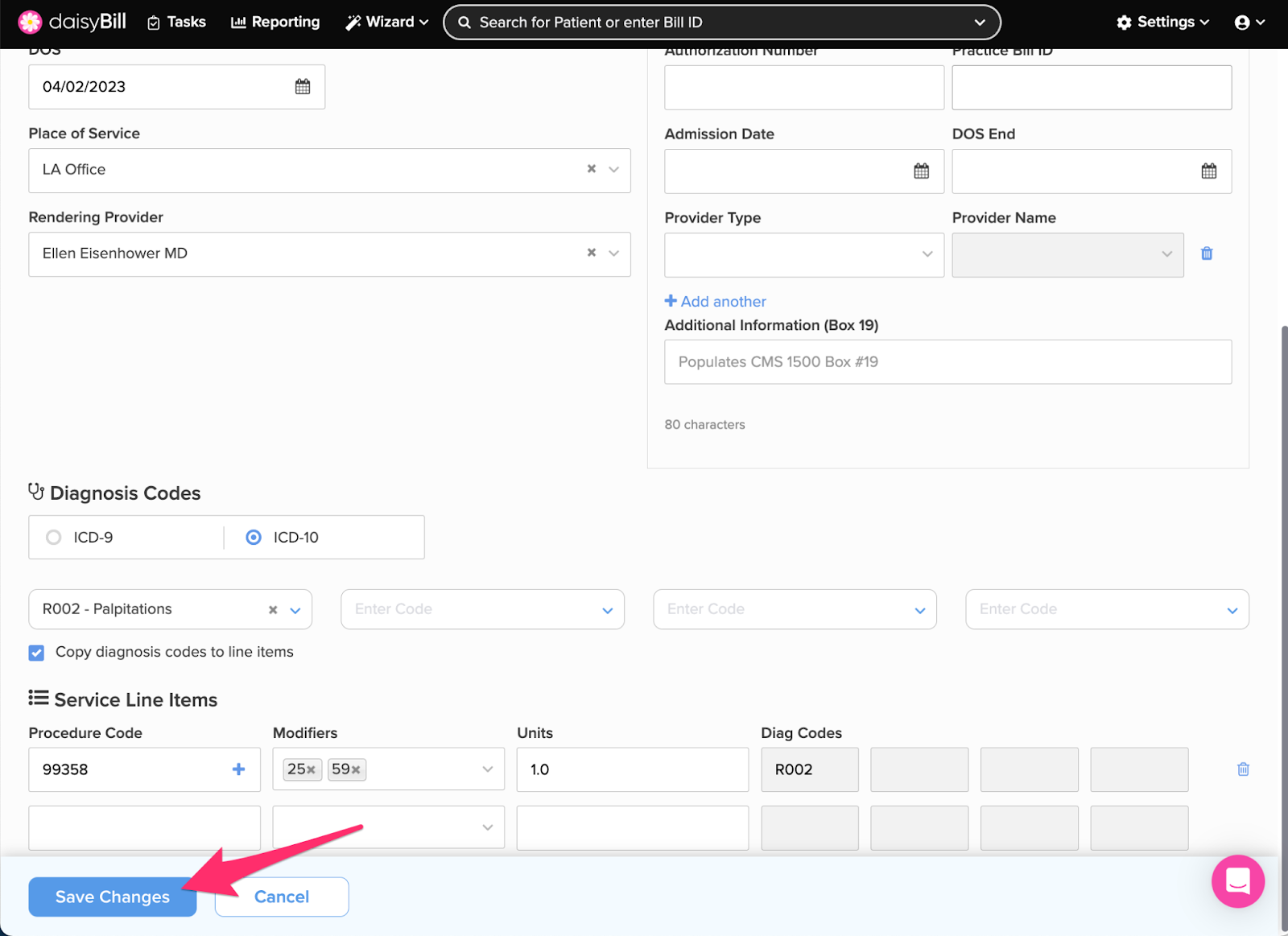 Multiple Modifiers for a Procedure Code | daisyBill