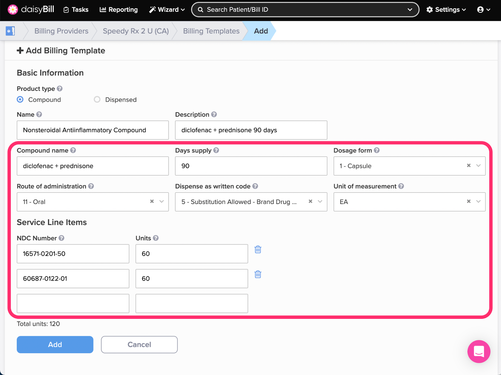 NCPDP Billing Templates | daisyBill