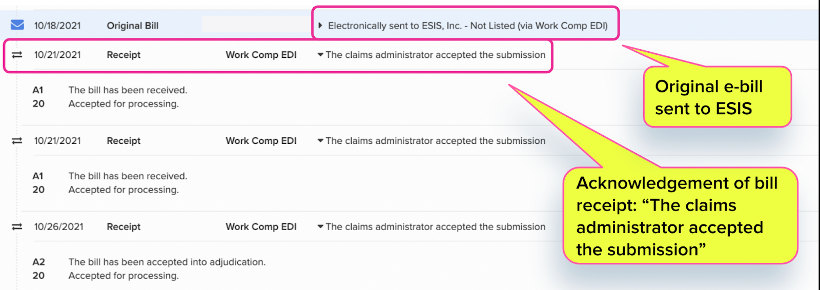 ESIS Refuses to Answer Phone or Pay Med Legal Doctor daisyBill